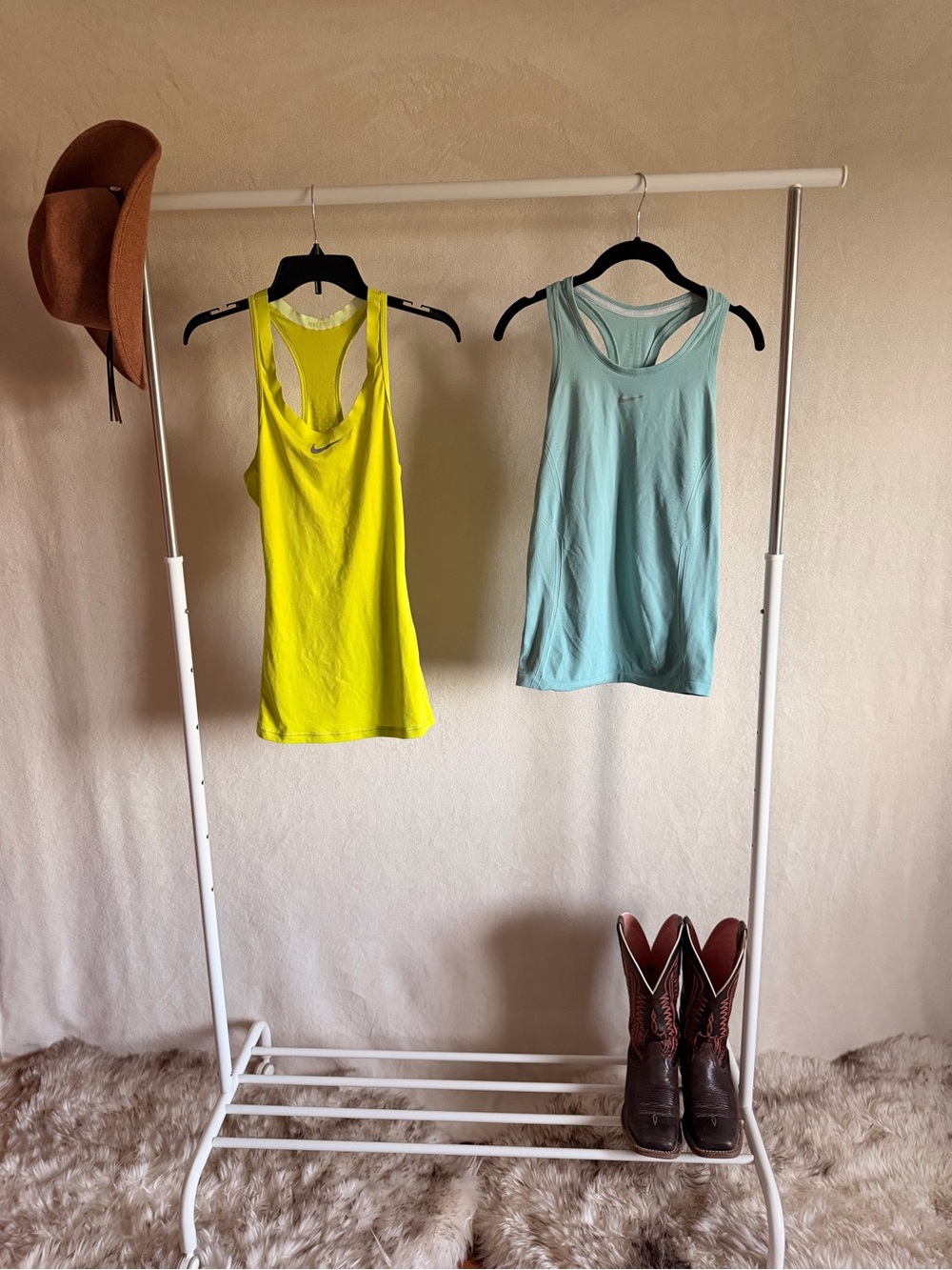 Nike Women's Racerback Tank Duo - Neon Yellow & Light Aqua
